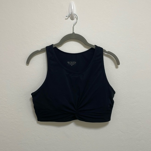 Athleta Twist Knot Crop Top Black Size Medium - Picture 5 of 5